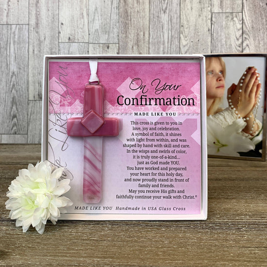 Confirmation Cross For Girl: Handmade Glass