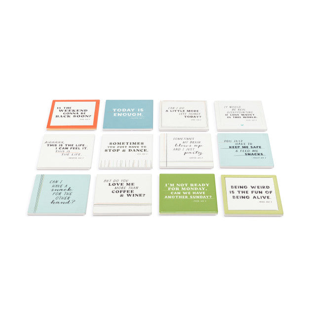 Ceramic 'Snack Time Quotes' Coasters