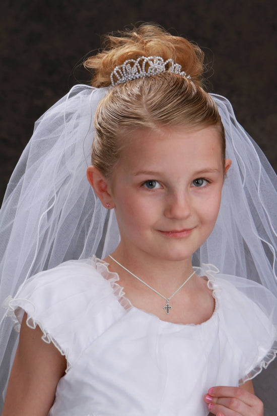 Load image into Gallery viewer, First Communion Dancing Cross Necklace for Girls &amp;amp; Kids
