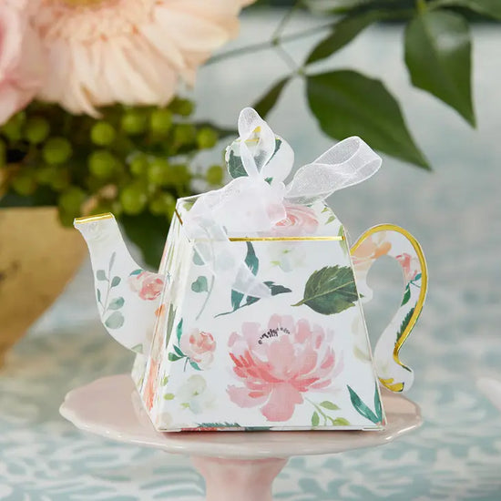 Load image into Gallery viewer, Floral Teapot Favor Box (Set of 24)
