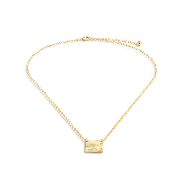 XO Charm Gold Necklace 16"