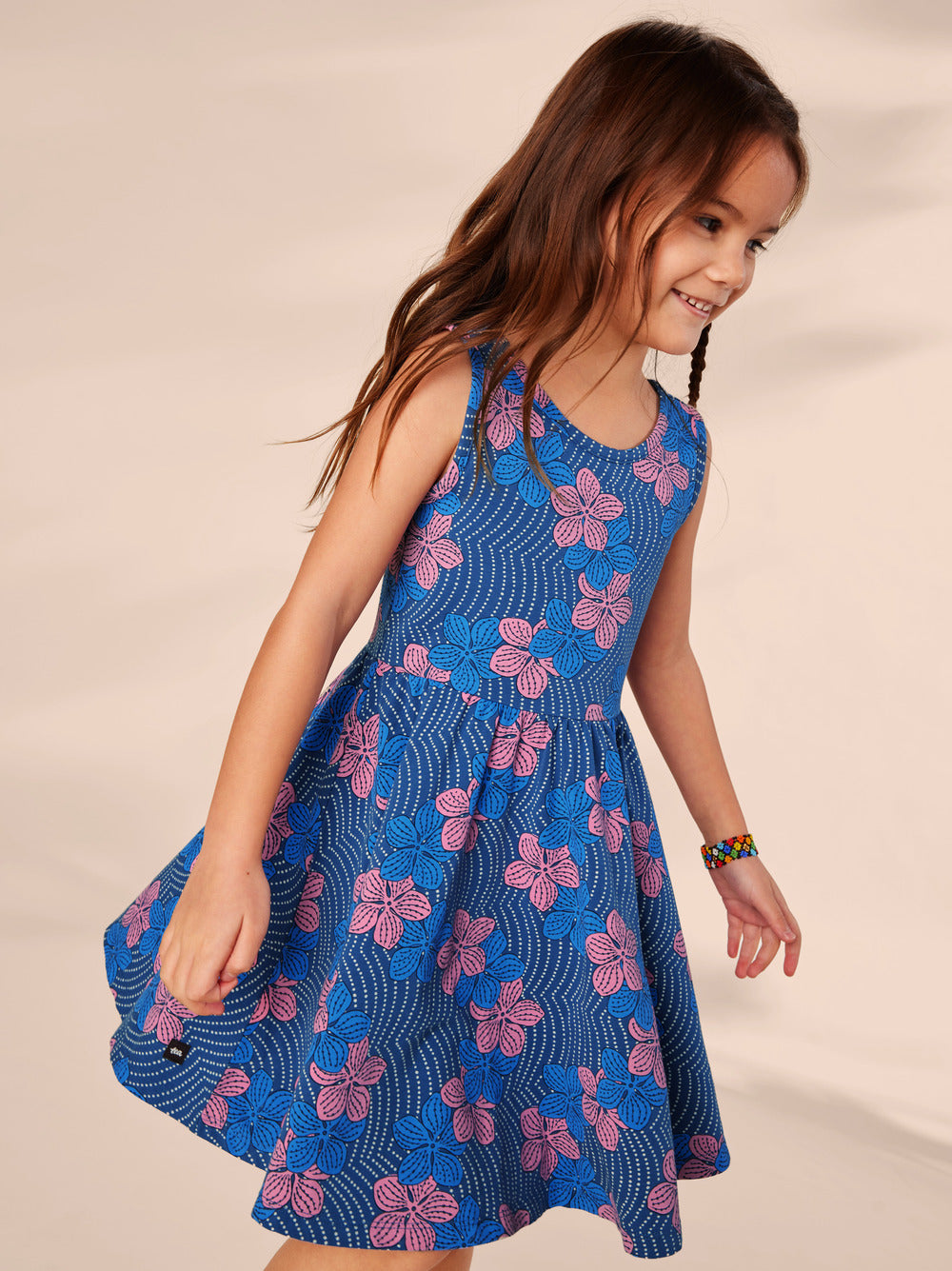 Sleeveless Ballet Dress / Wavy Plumeria