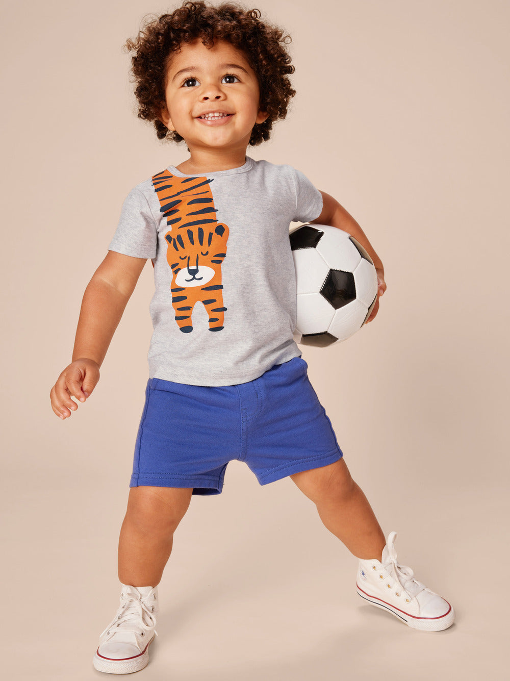 Tiger Turn Baby Graphic Tee / Light Grey Heather