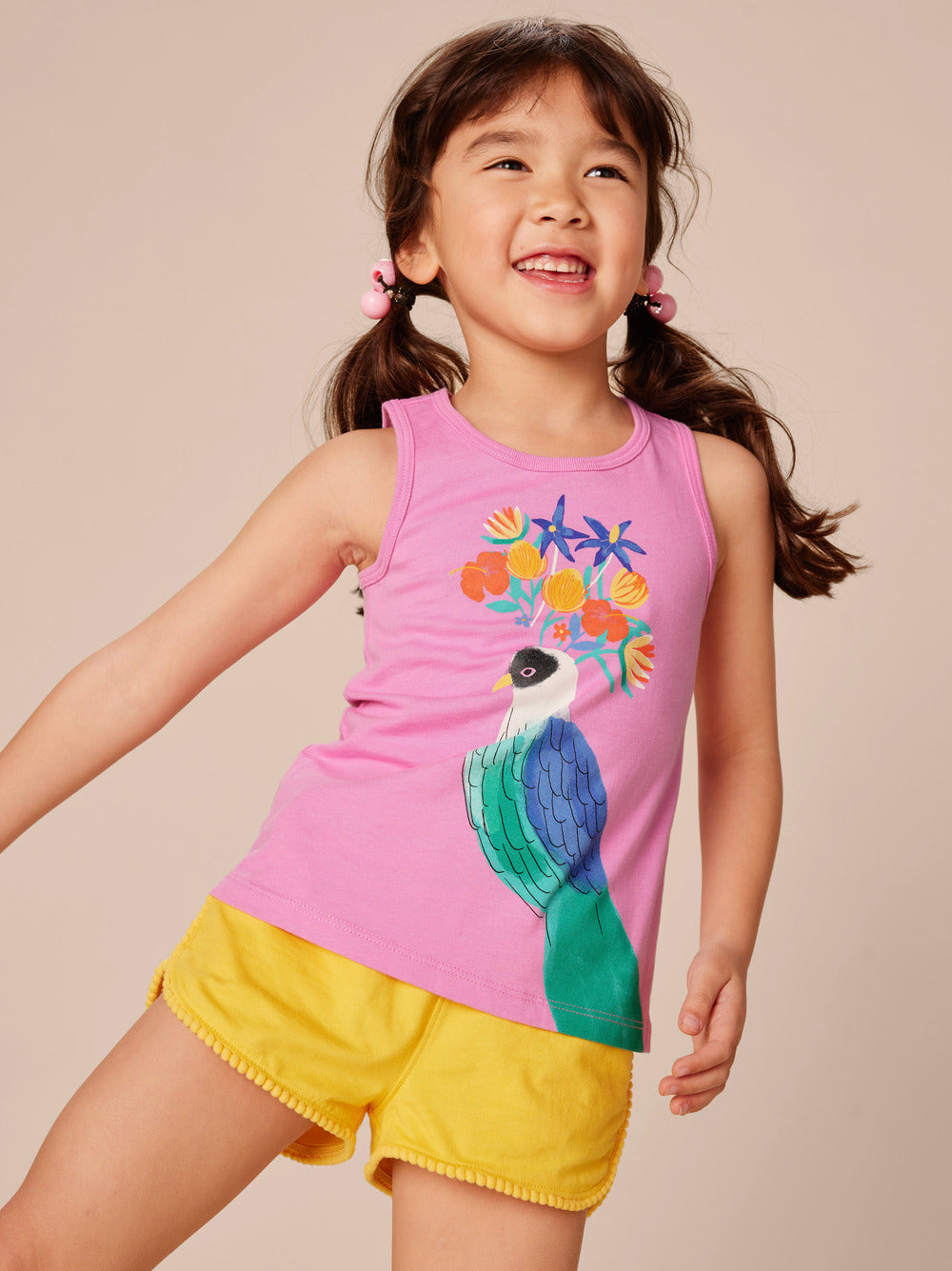 Floral Turaco Graphic Tank / Perennial Pink