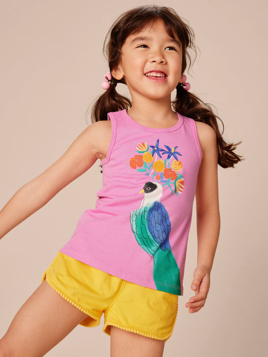 Floral Turaco Graphic Tank / Perennial Pink