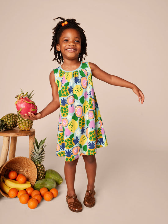 Load image into Gallery viewer, Trapeze Dress / Tropical Fruits
