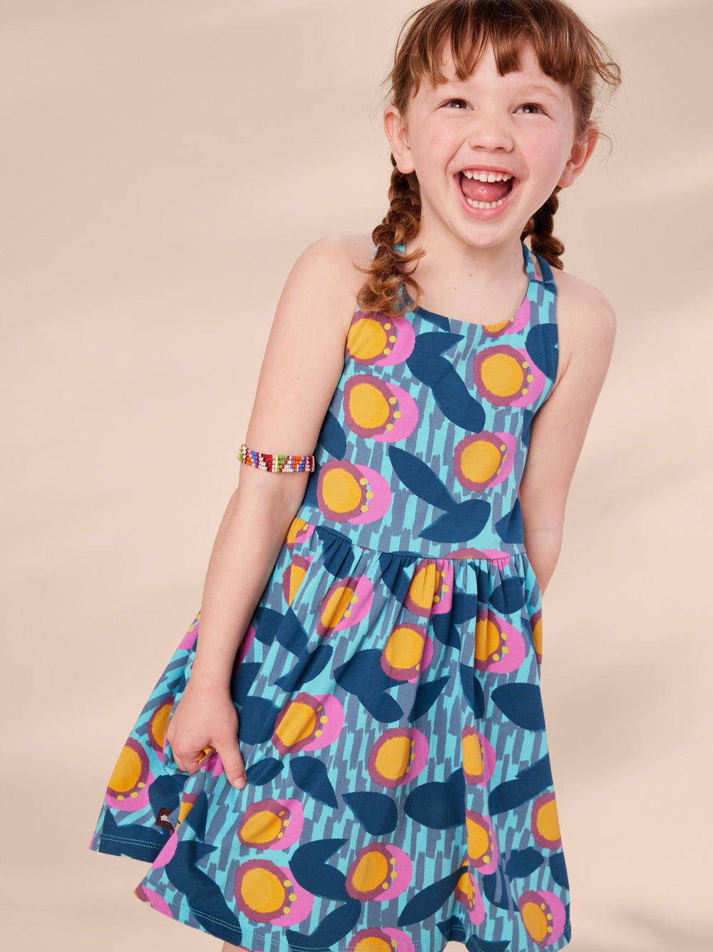 Strappy Back Skirted Dress / Passion Fruit Wax Print