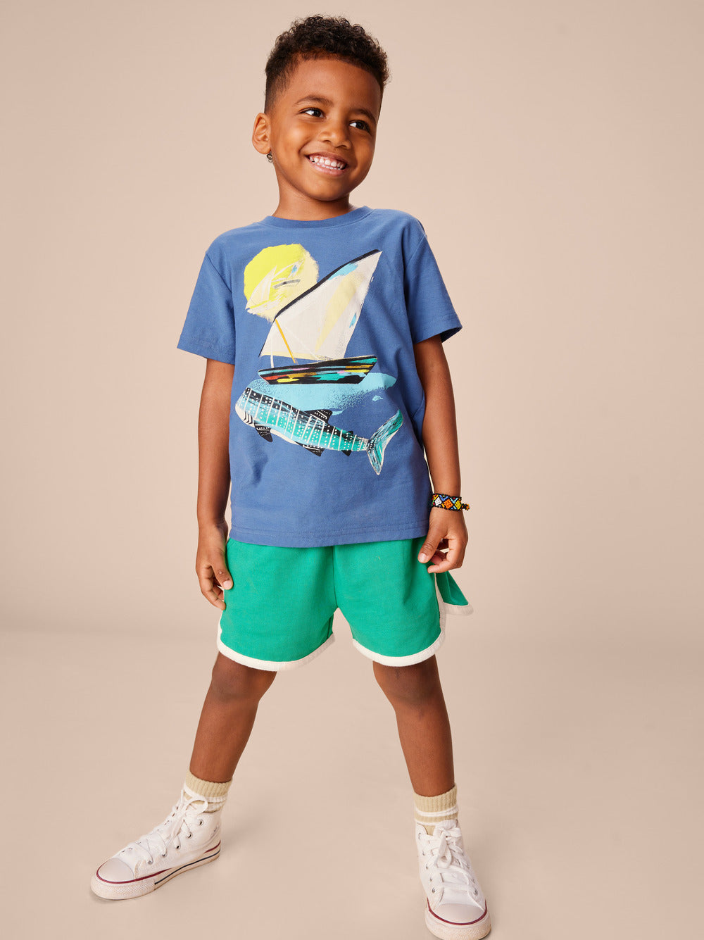 Shark & Sailboat Graphic Tee / Cobalt