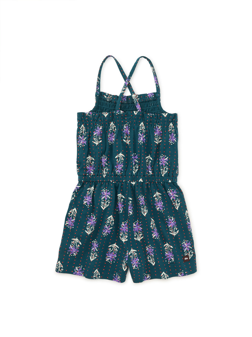 Smocked Sleeveless Romper / Caper Floral Blockprint