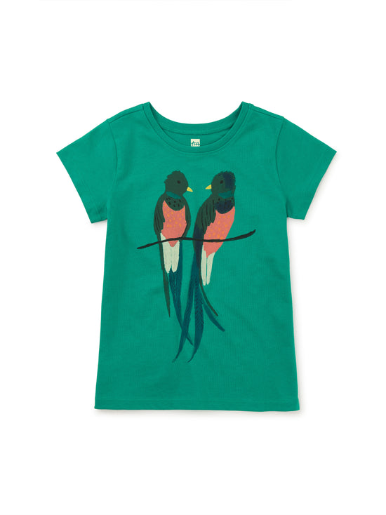 Quetzal Birds Graphic Tee / Green