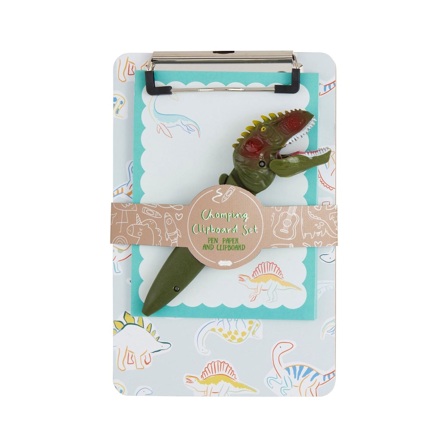 Green Dino Pen & Clipboard