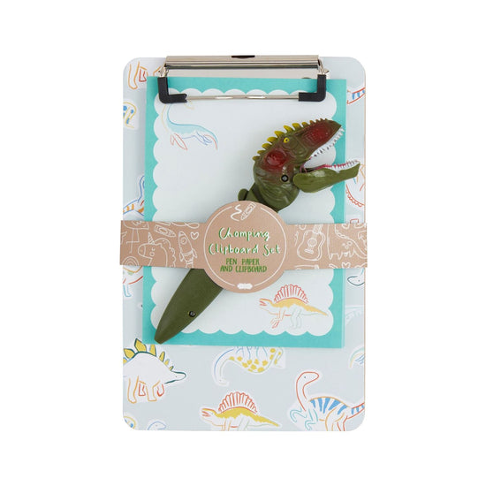 Green Dino Pen & Clipboard