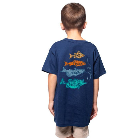 Kids Here Fishy Fishy Crew Neck T-Shirt