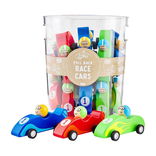 Pull Back Race Wood Cars