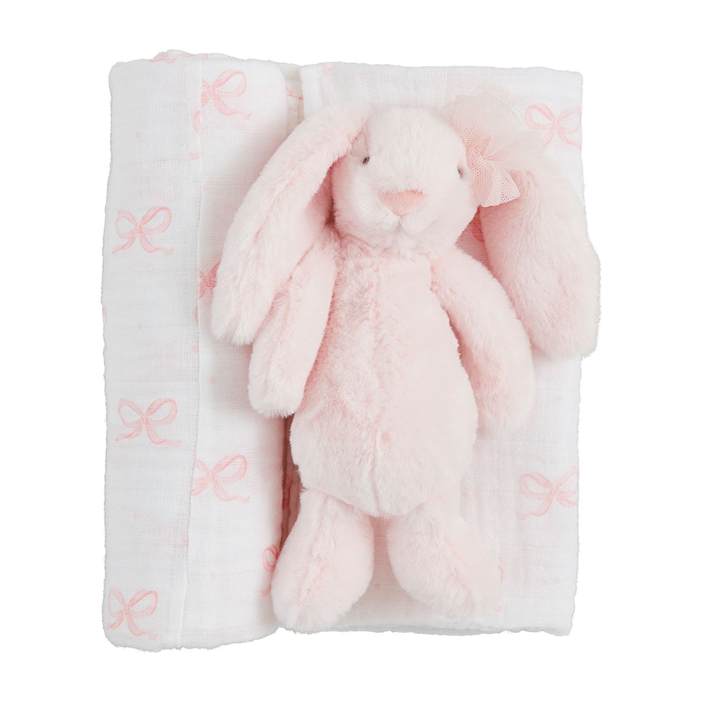 Bow Bunny Swaddle & Rattle