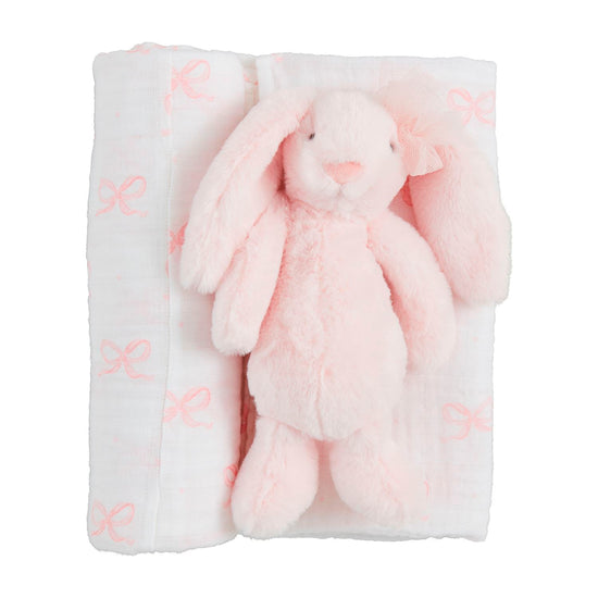 Bow Bunny Swaddle & Rattle