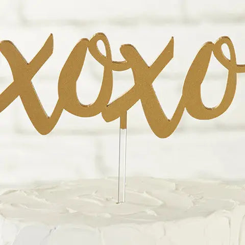 Load image into Gallery viewer, XOXO Gold Cake Topper

