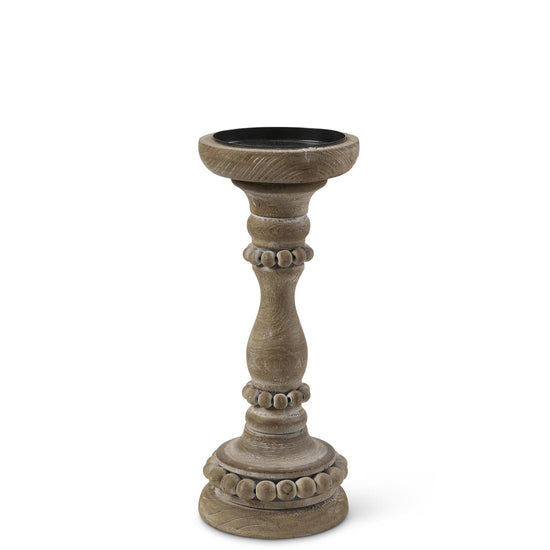 Load image into Gallery viewer, Bead Trim Wooden Candleholders
