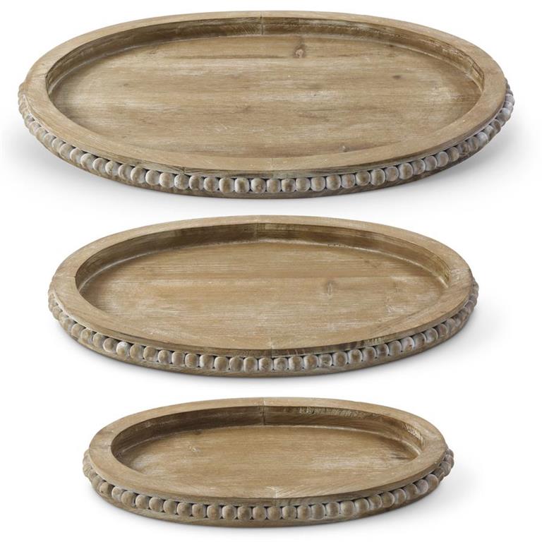 Bead Trim Wooden Trays