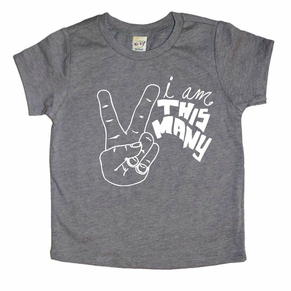 I am This Many Tee- Two: Charcoal
