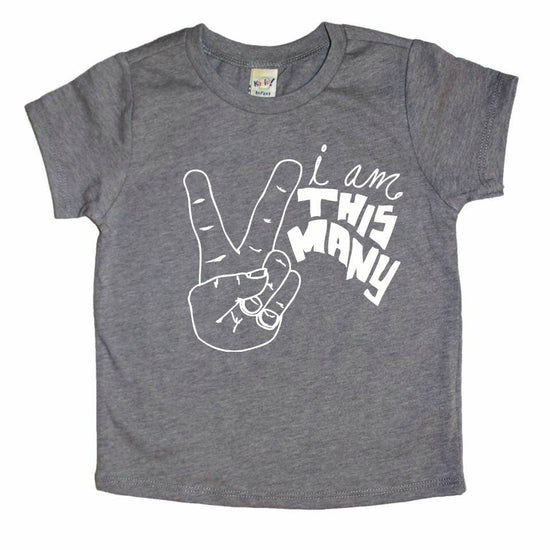 I am This Many Tee- Two: Charcoal