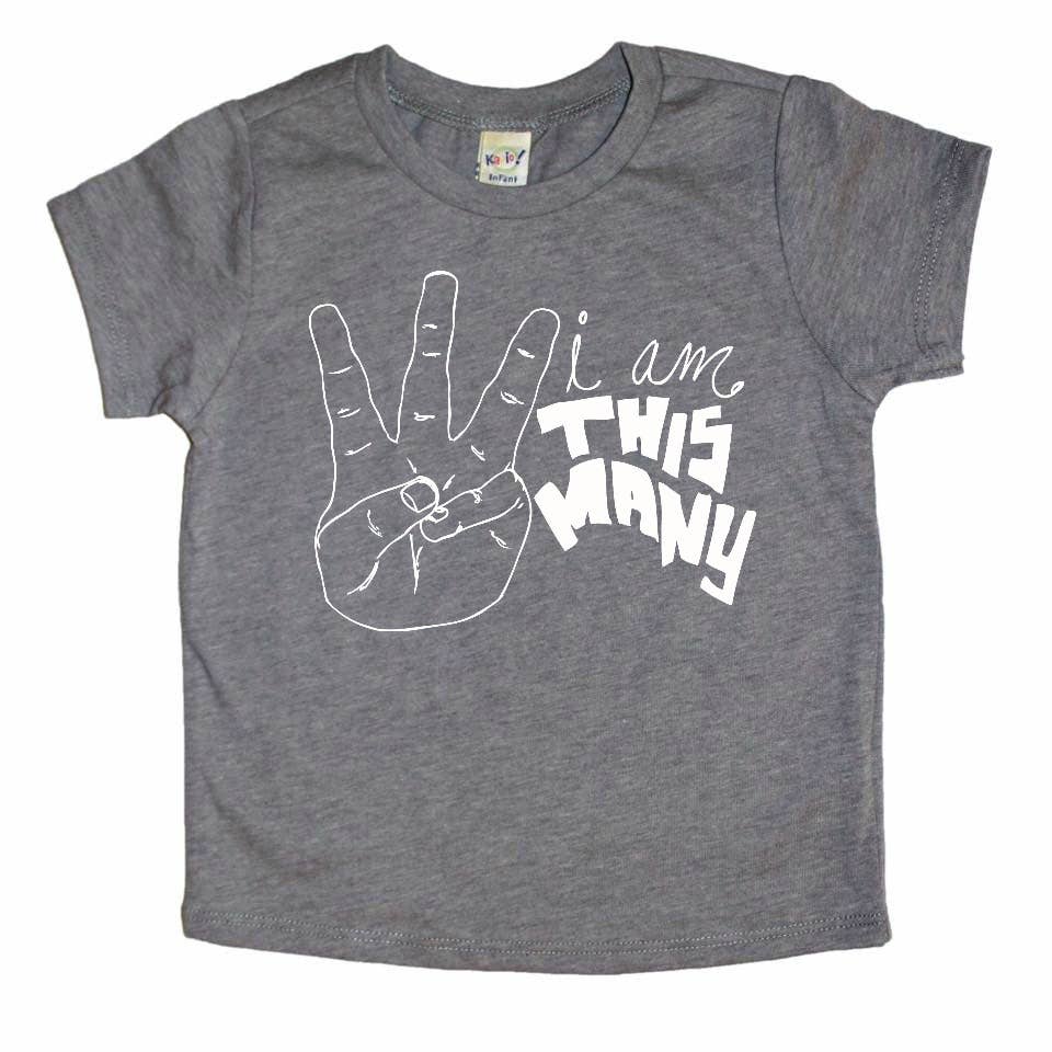 I am This Many Tee-Three: Gray