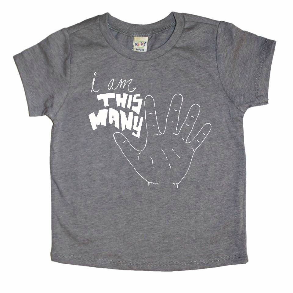 I am This Many Tee- Five: Gray