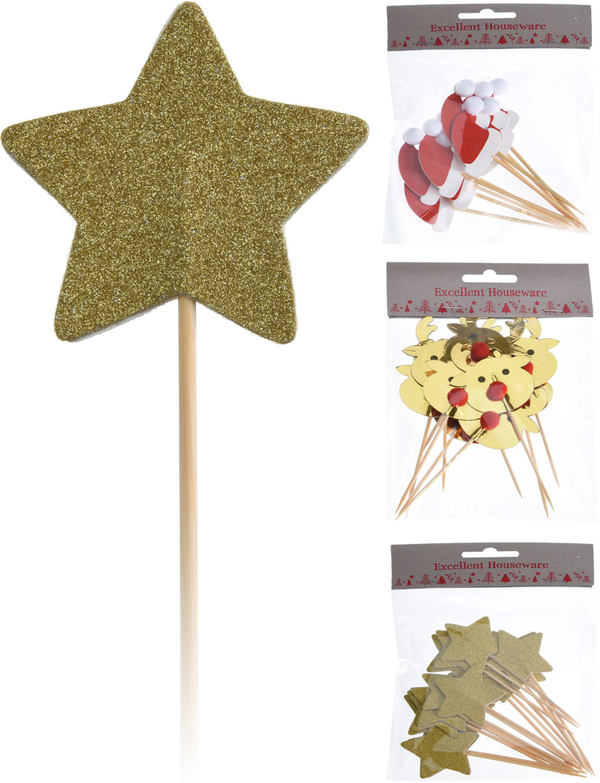 Festive Wooden Picks (Pack of 10)