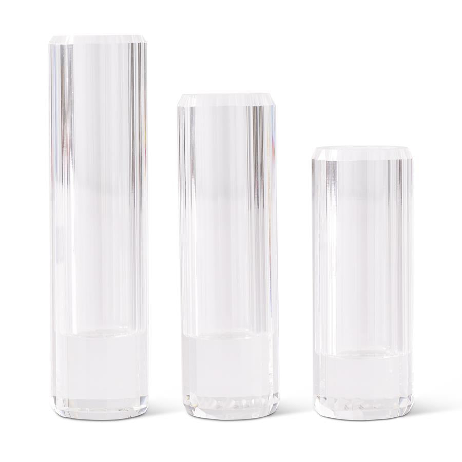 Prism Cut Crystal Bud Vases