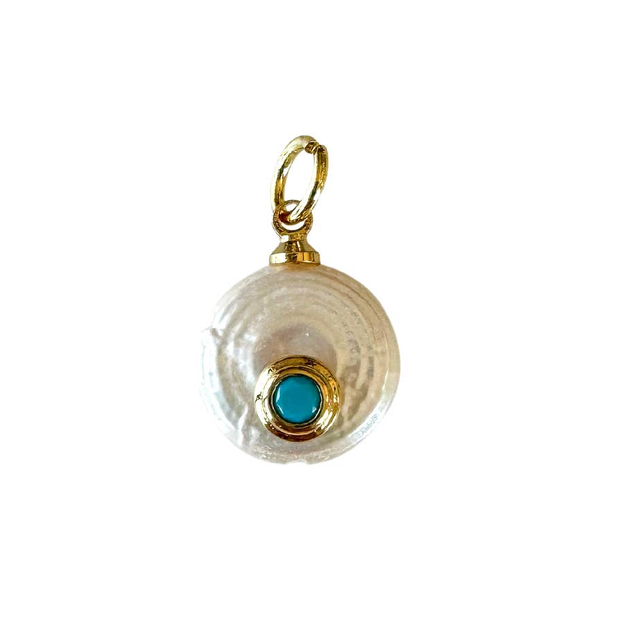 Fresh Pearl Birthstone Charm For Charm Necklace & Bracelet: Blue