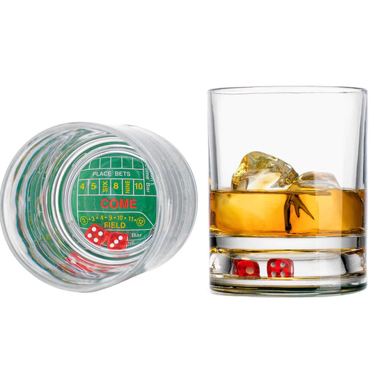 Load image into Gallery viewer, Set/2 Craps Shoot Double Old Fashion Glasses Set
