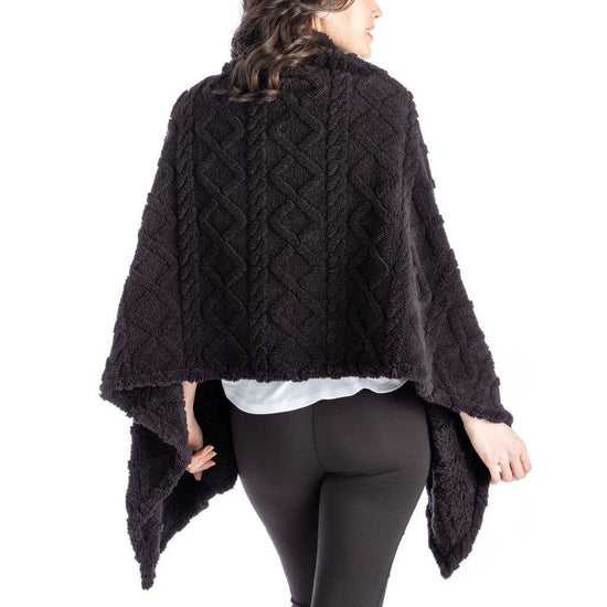 Load image into Gallery viewer, Black- The Coziest Blanket Wrap by Hello Mello
