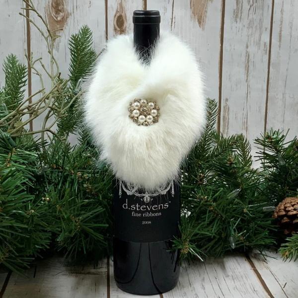 Plush Fur Shawl Bottle Topper