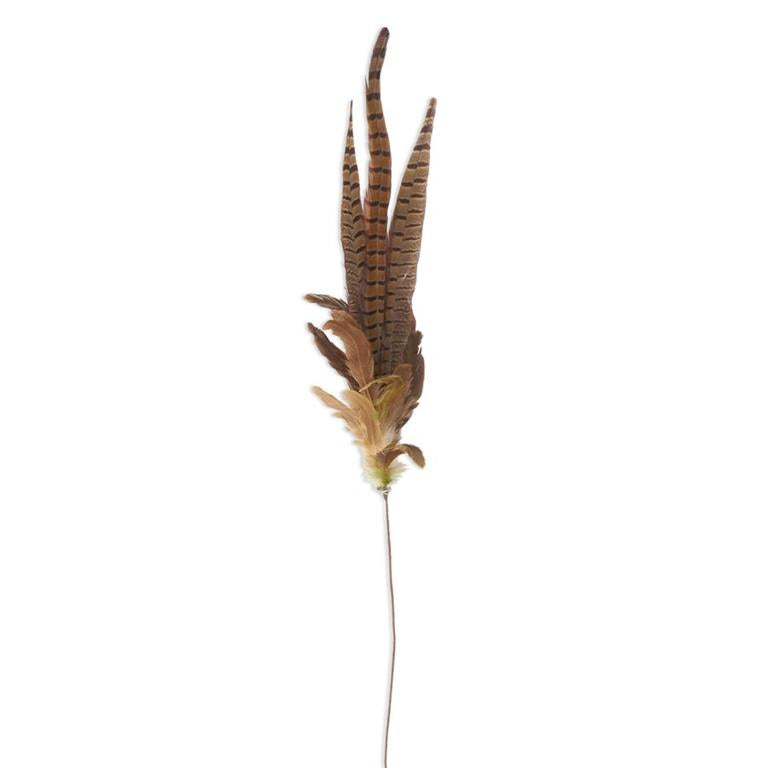 34" Feather Spray w/Green Feathers