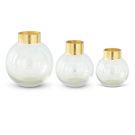 Load image into Gallery viewer, Gold Rim Round Vases
