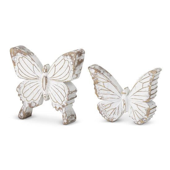 Load image into Gallery viewer, Whitewashed Carved Resin Butterflies
