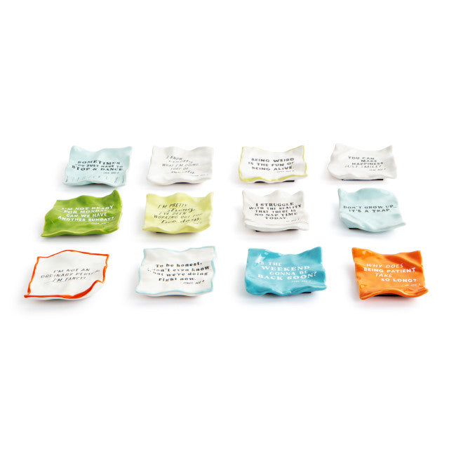 Ceramic Crinkle Notepaper Quote Magnets