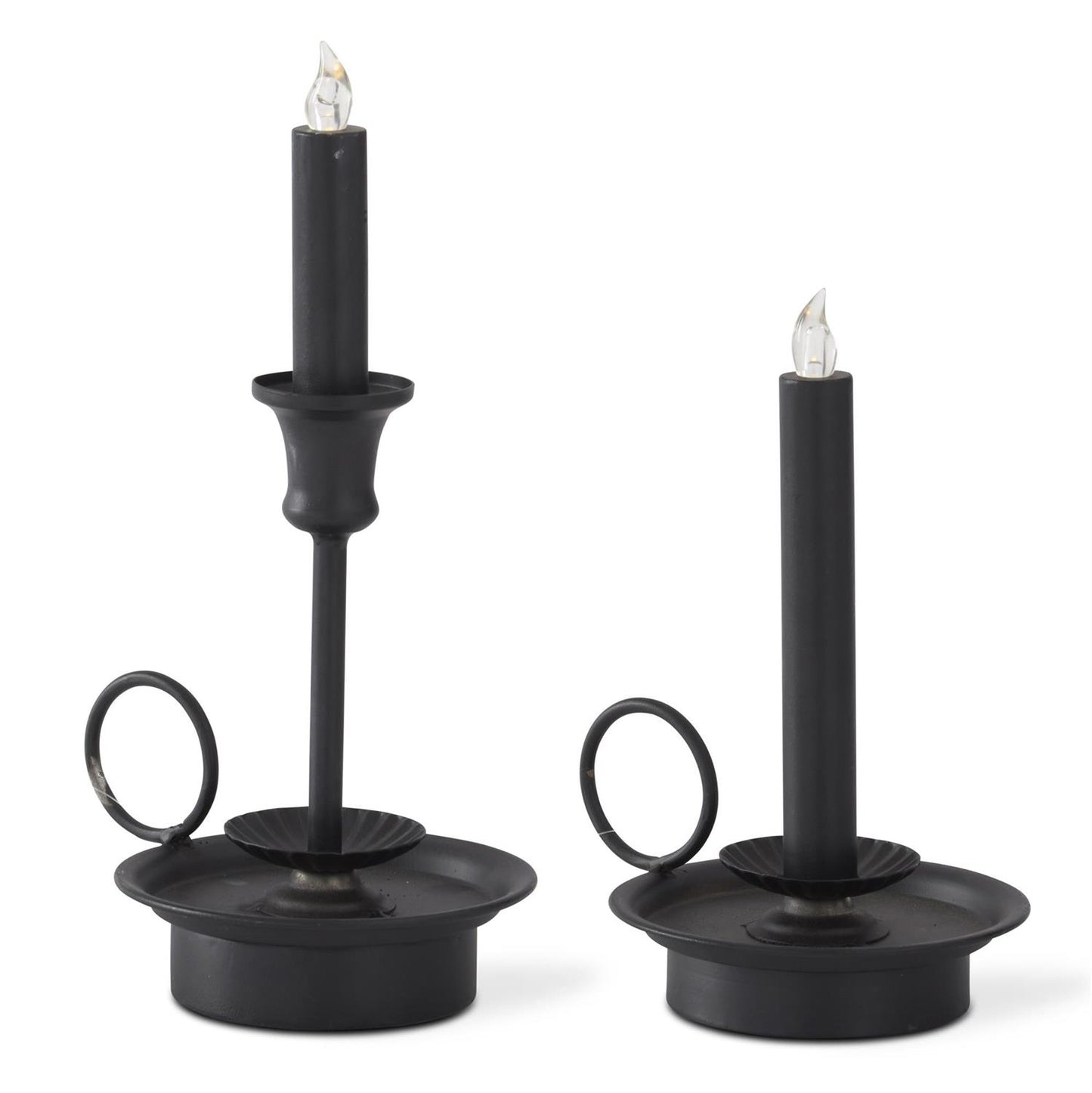 Colonial Inspired Black LED Candles with Timer