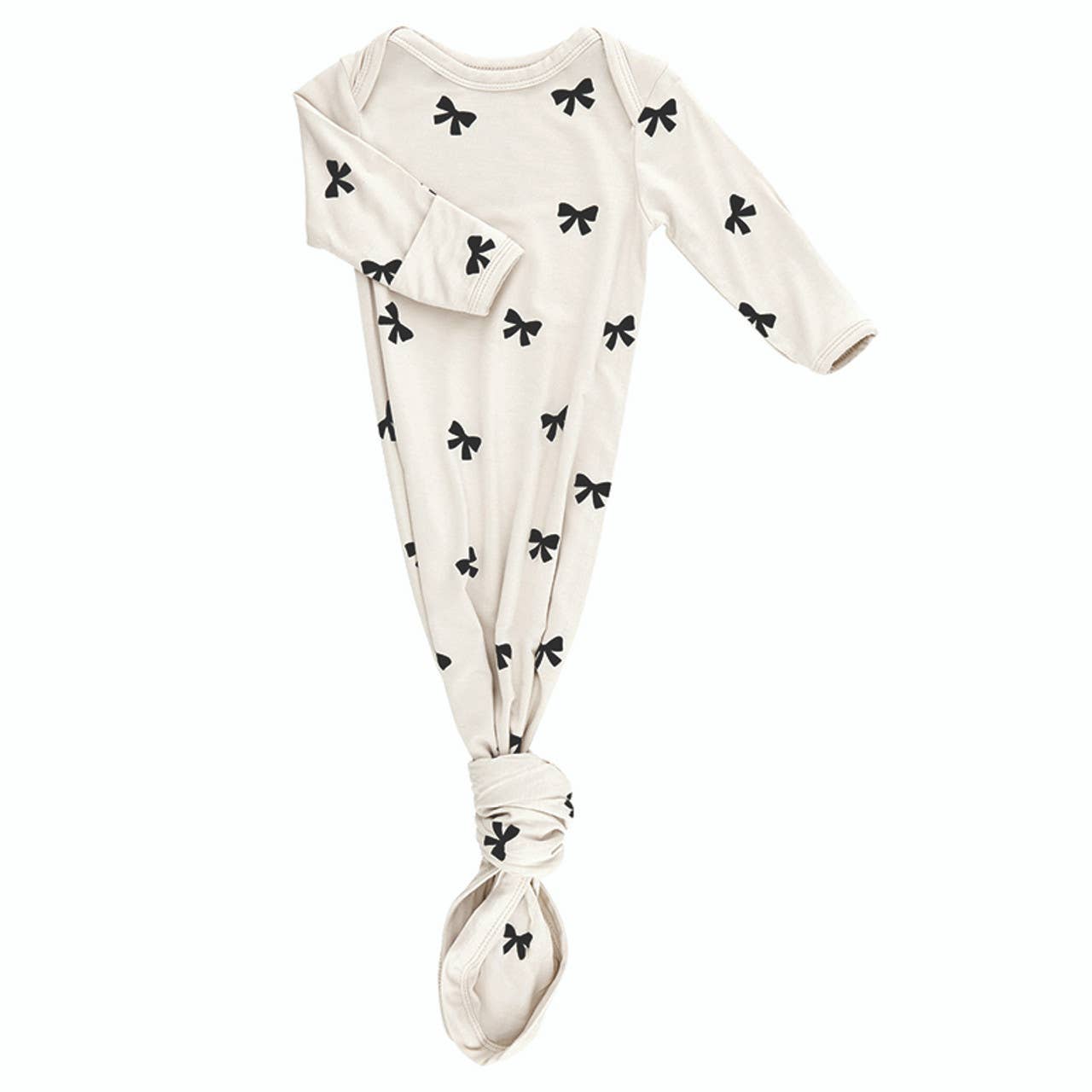 0-3m Bows Knotted Gown: 95% Viscose from Bamboo, 5% spandex