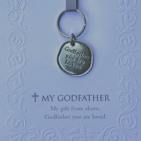 Load image into Gallery viewer, Godfather You Are Loved Pewter Keychain And Card
