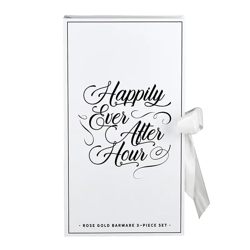 Happily Ever After Hour Rose Gold Barware 3 Piece Set