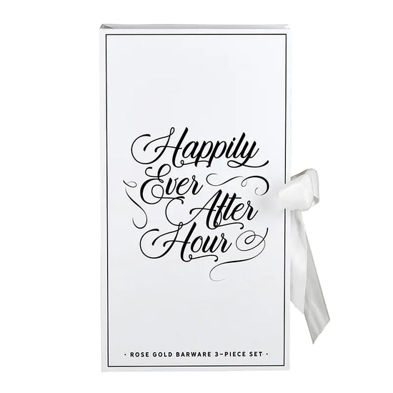 Happily Ever After Hour Rose Gold Barware 3 Piece Set