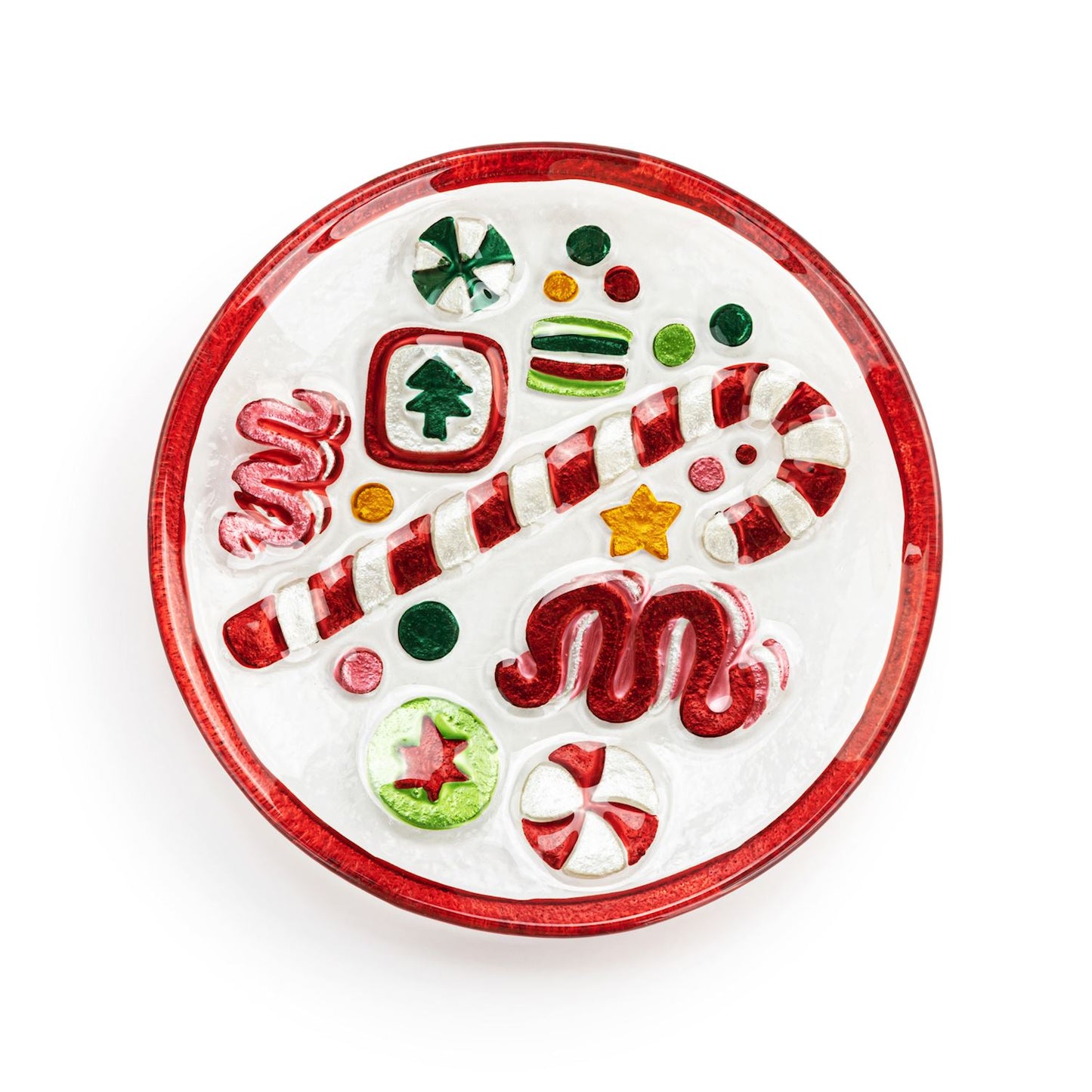 Holiday Candy Glass Round Plate