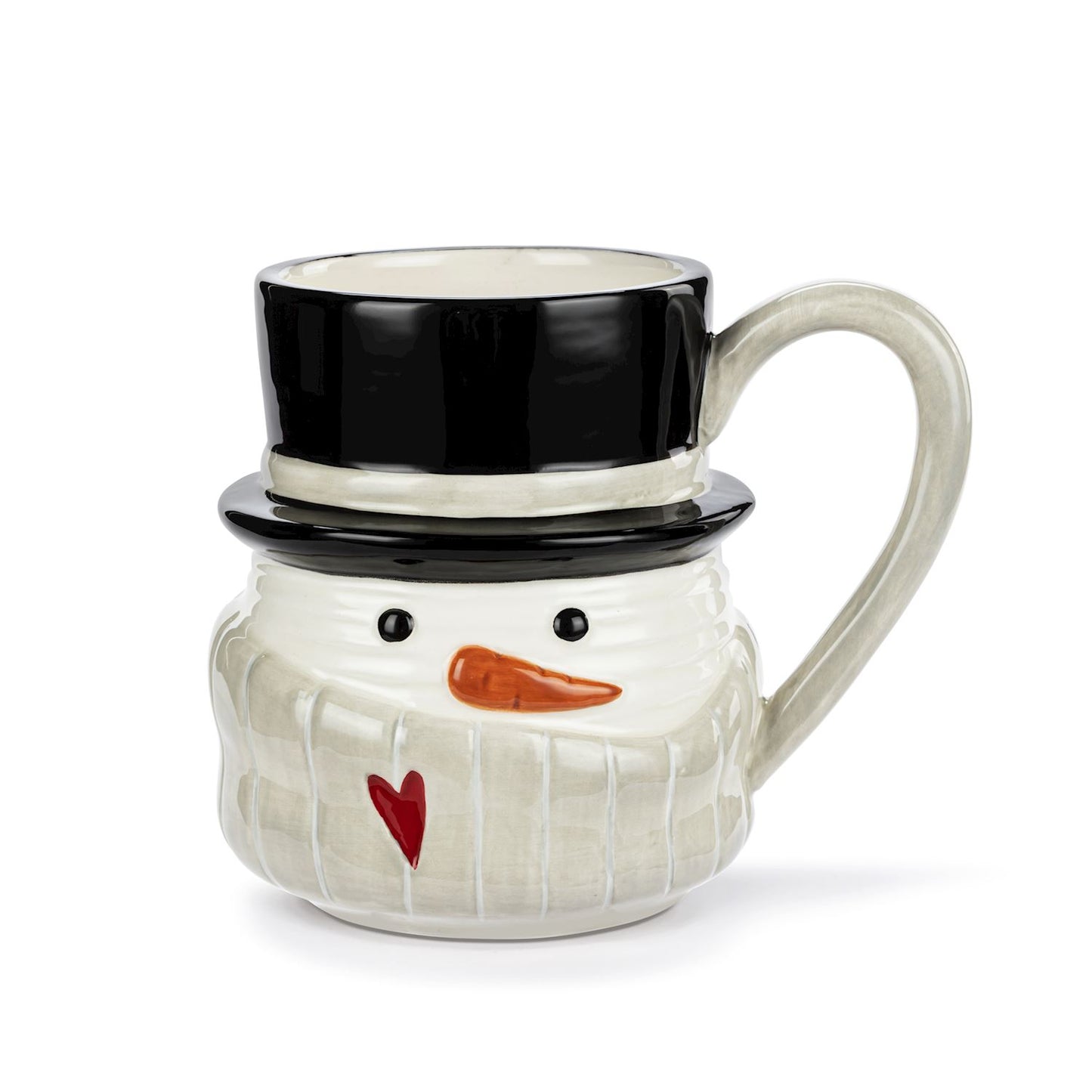 Snowman Red Heart Cream Ceramic Mug
