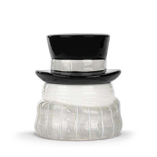 Snowman Red Heart Ceramic Candy Jar