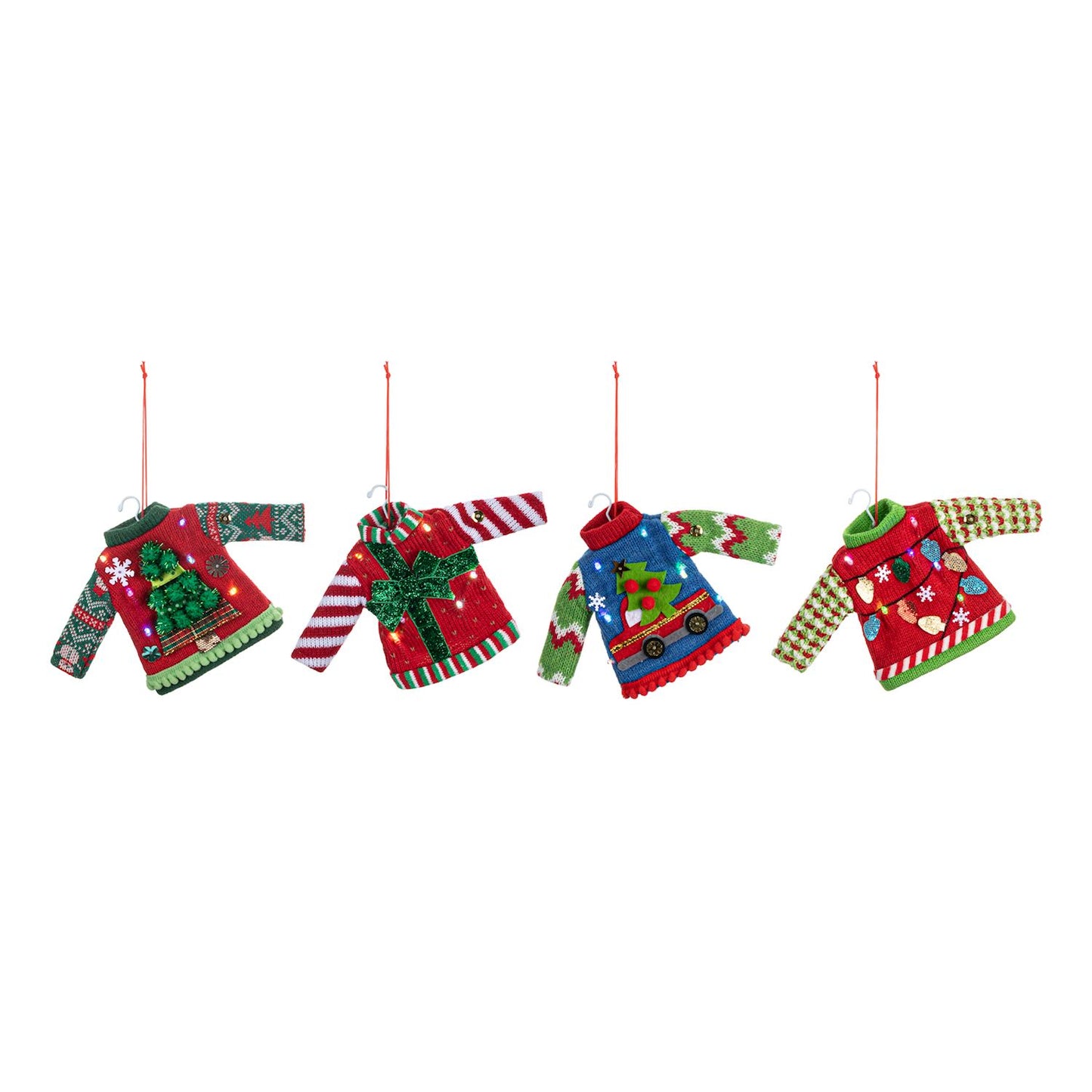 Christmas Sweater Lit Ornaments