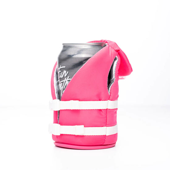 Load image into Gallery viewer, Party Pink Buoy Life Jacket Coozy
