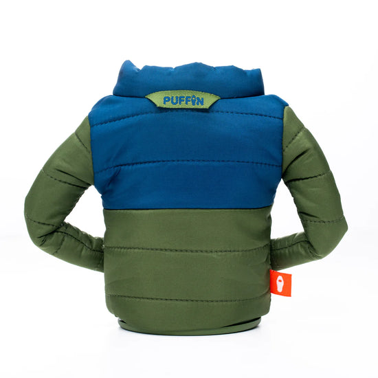 The Puffy Jacket Koozy in Olive Green/Blue