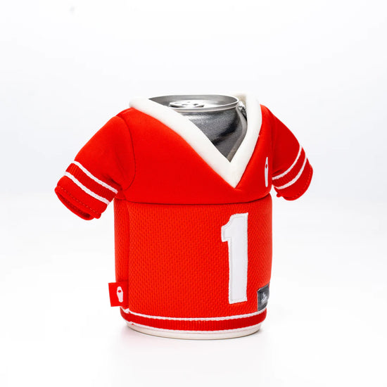 Load image into Gallery viewer, The Jersey Koozie in Red/White

