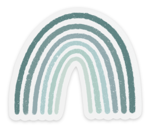 Clear Green Rainbow Sticker, 2.5x2.5 in.